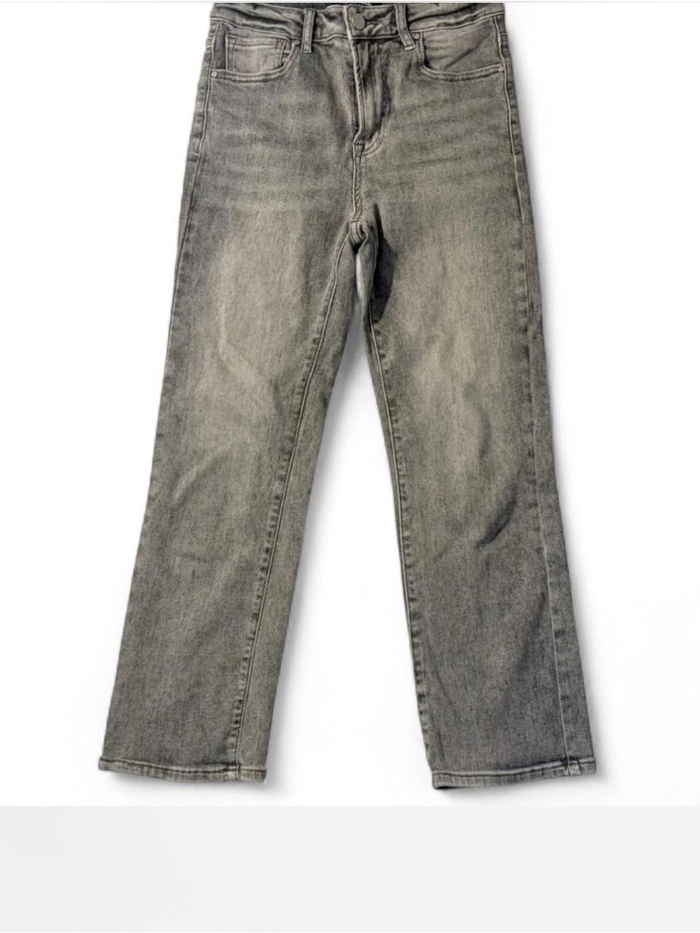 Women’s  Grey Straight-Leg  cropped Jeans